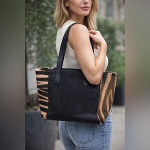 Etro Milano Pony Hair and Leather Shoulder Bag